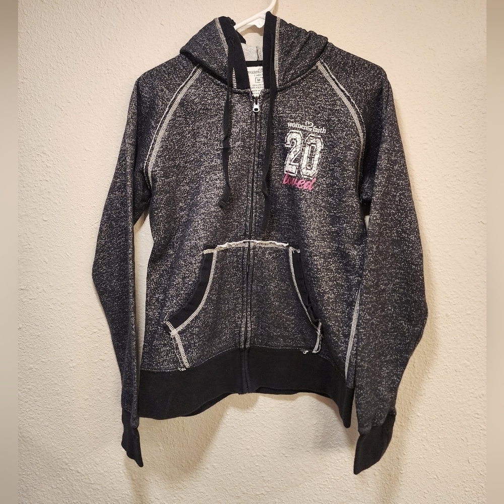 Women of Faith Medium Black Zip-Up Hoodie